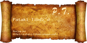 Pataki Tibád névjegykártya